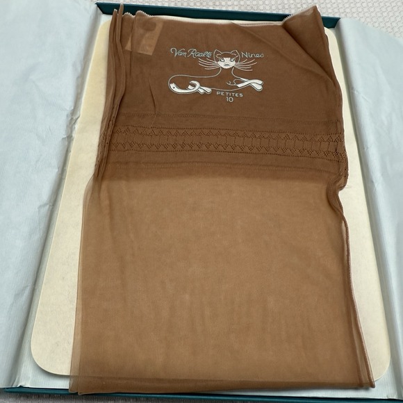 2-Vtg 50s VAN RAALTE Nines Highlight 10P Nylon Hose Stockings Seam New Box - Picture 5 of 6